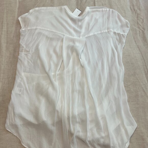 NWT Helmut Lang Faux Wrap White Sleeveless Blouse, Size L - Picture 4 of 5